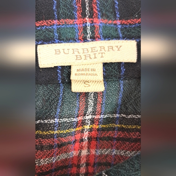 BURBERRY BRIT Tartan Plaid Long Sleeve Button Down Blouse - Picture 14 of 16